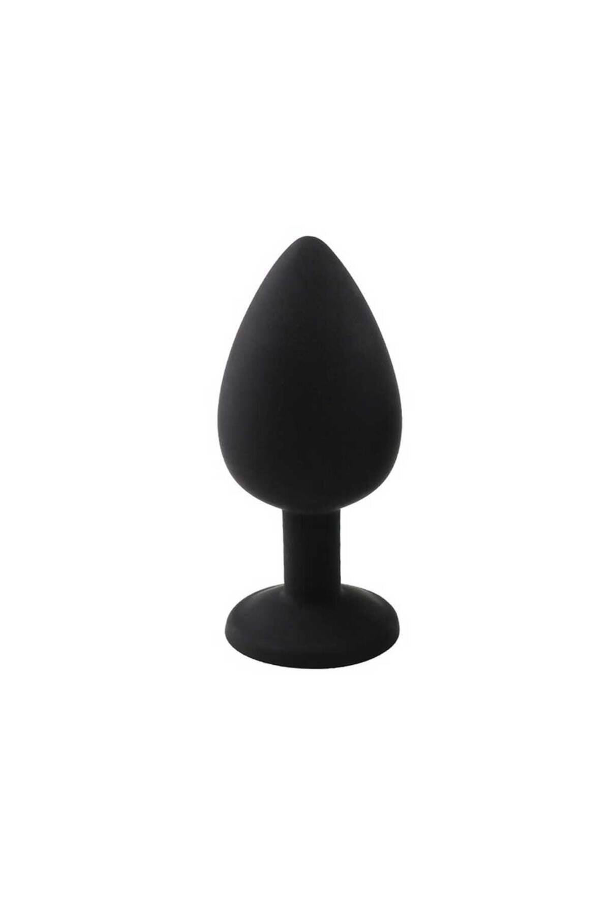 Backpart Taşlı Silikon Anal Tıkaç - Siyah