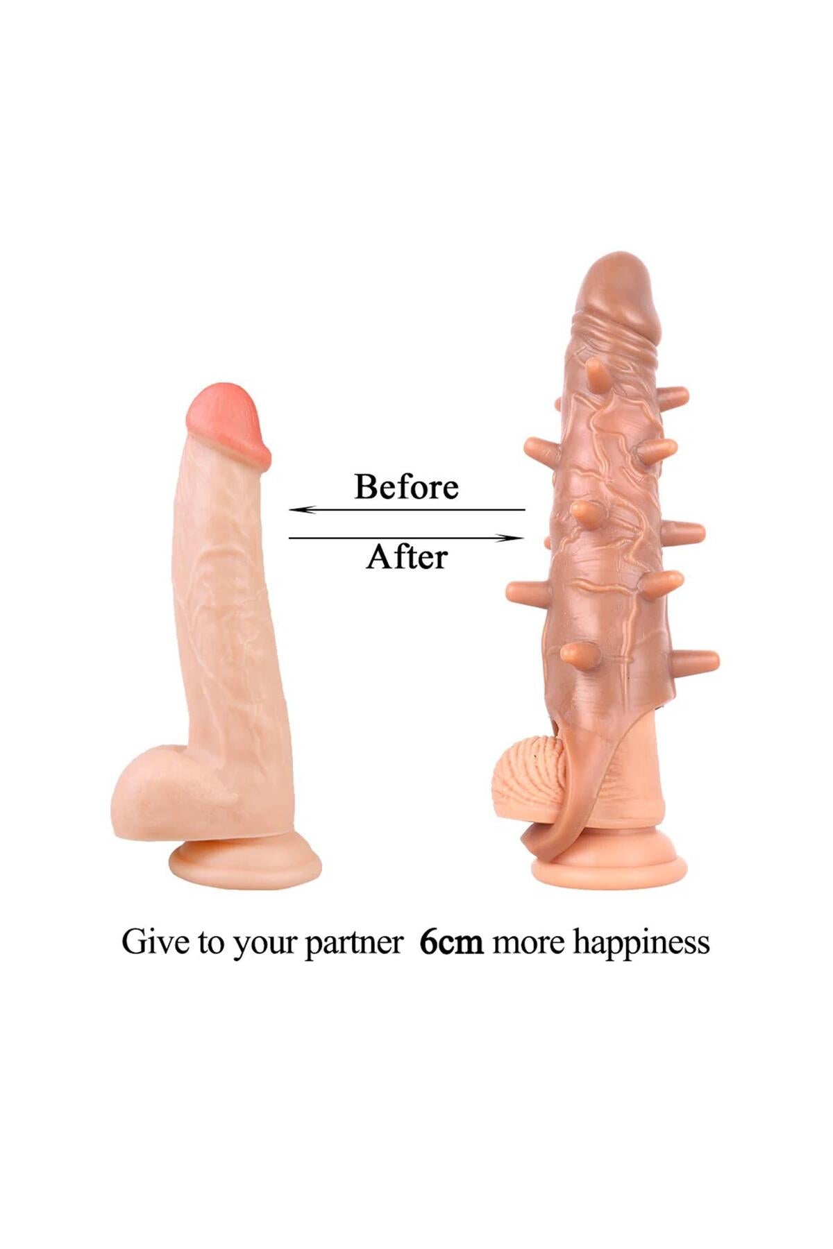 Tırtıklı Titreşimli Penis Kılıfı Ten Rengi