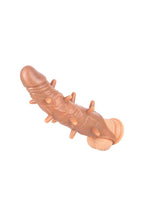 Telefon Kontrollü Titreşimli Penis Halkası+Tırtıklı Titreşimli Penis Kılıfı Ten Rengi