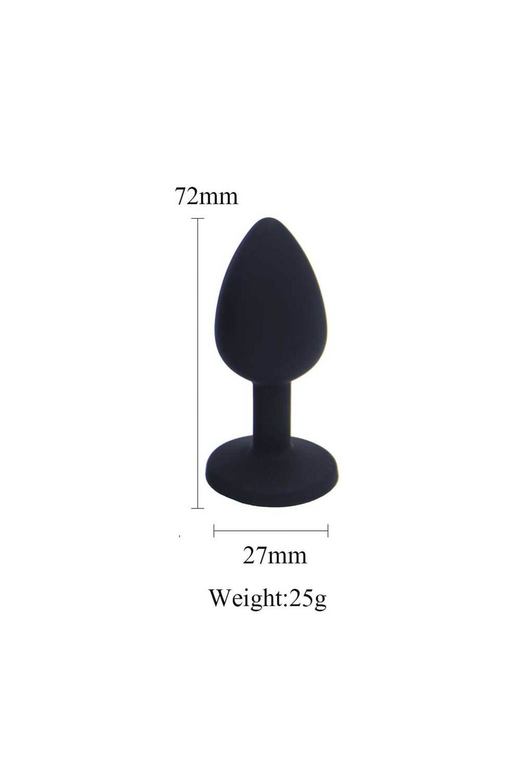 Backpart Taşlı Silikon Anal Tıkaç - Siyah