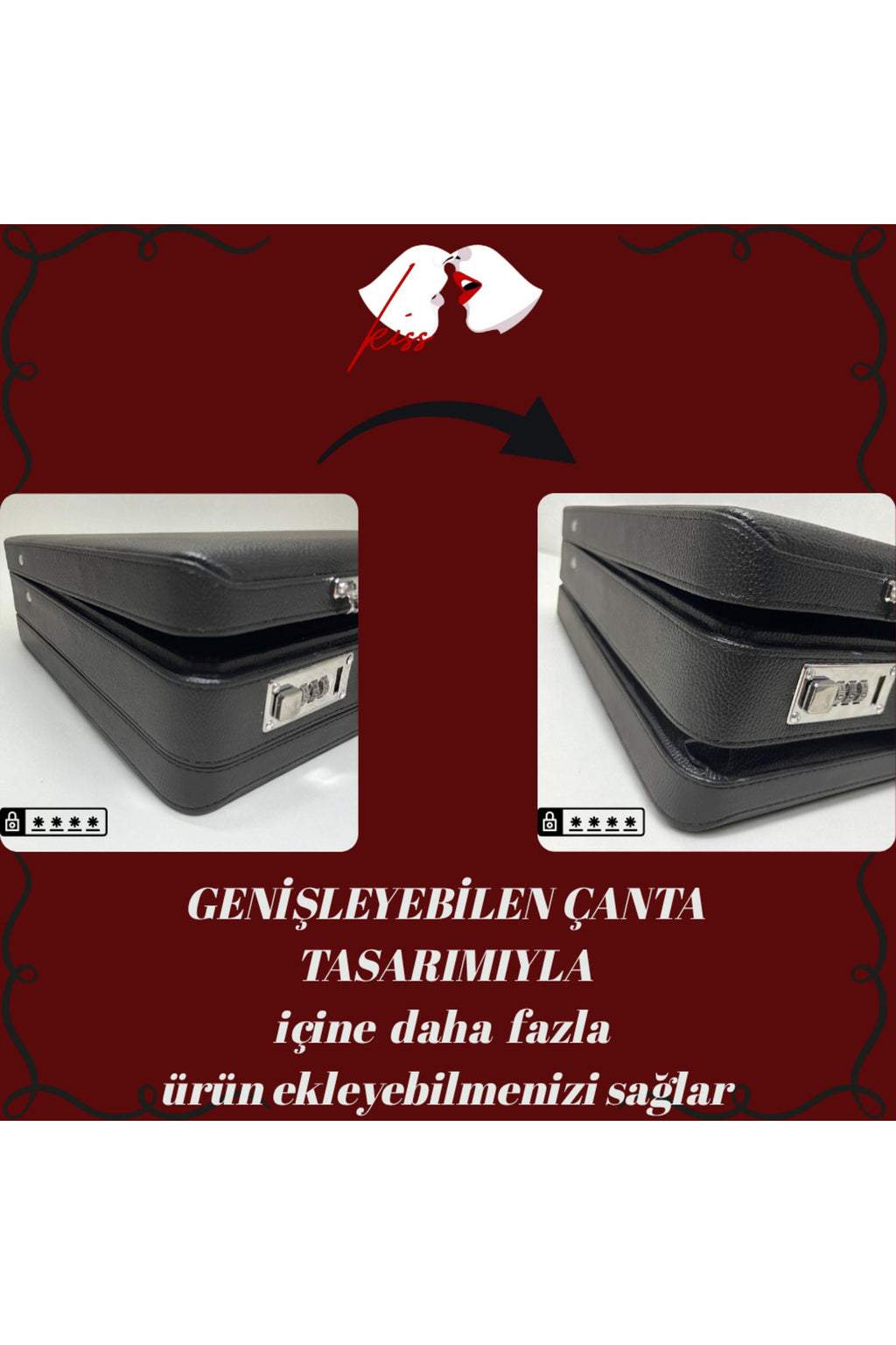 SecretKiss Premium Çiftlere Özel Şifreli Deri Çanta Deneyim Seti