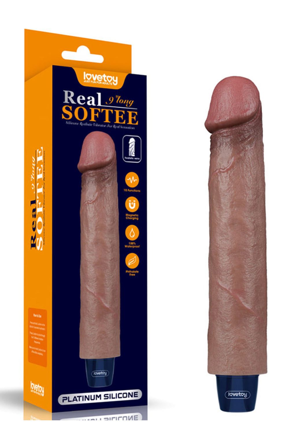 Gerçekçi Yumuşak Silikon Şarjlı Titreşimli Dildo – 23 cm