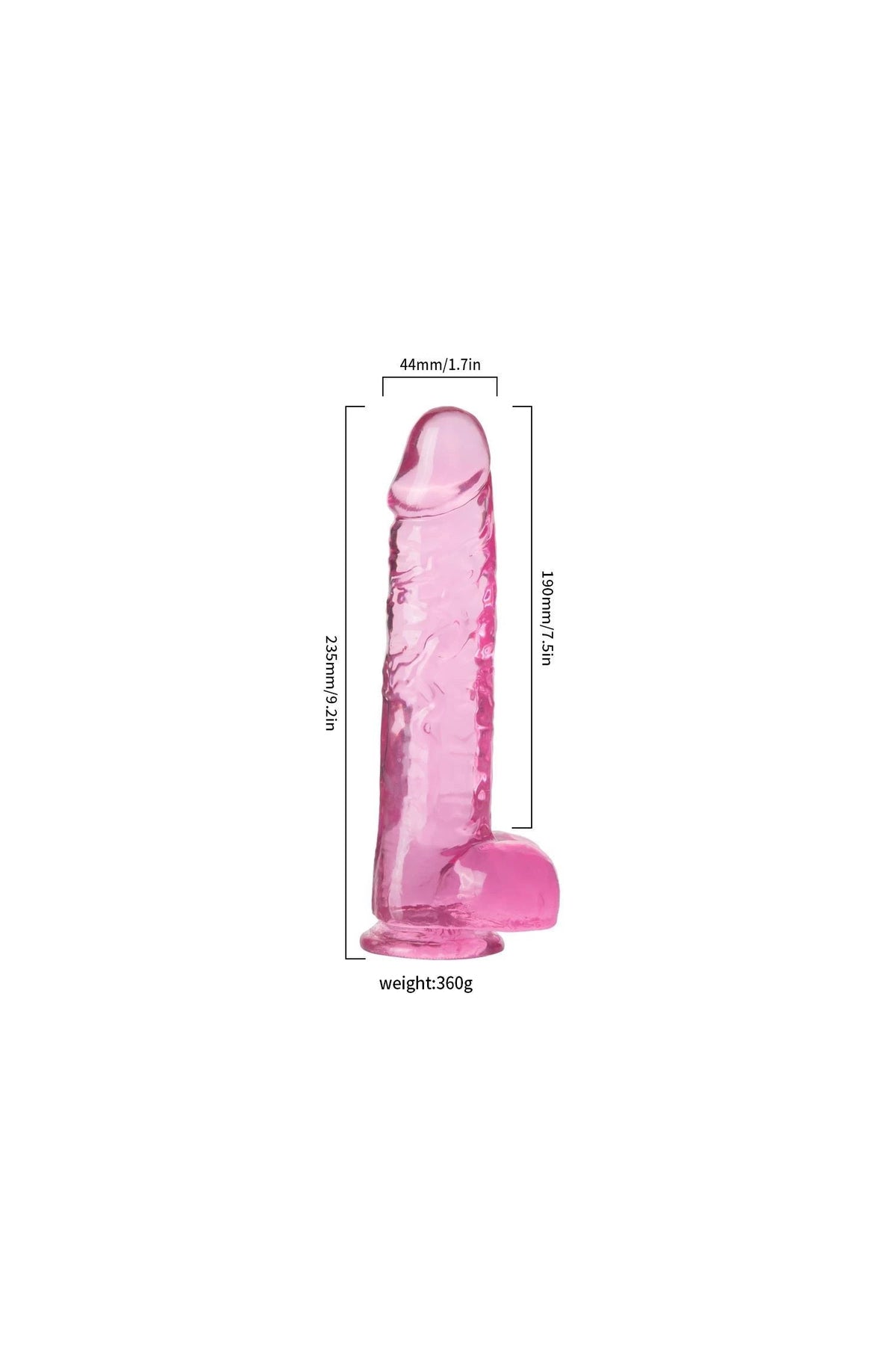 Şeffaf Pembe Realistik Dildo 23 cm