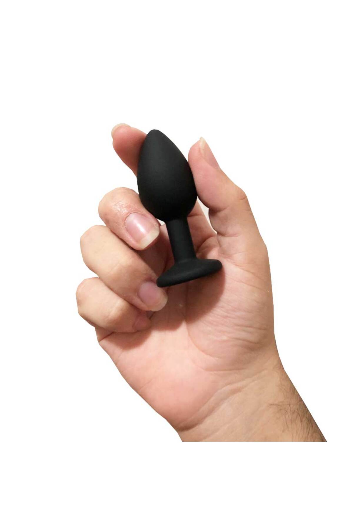 Backpart Taşlı Silikon Anal Tıkaç - Siyah