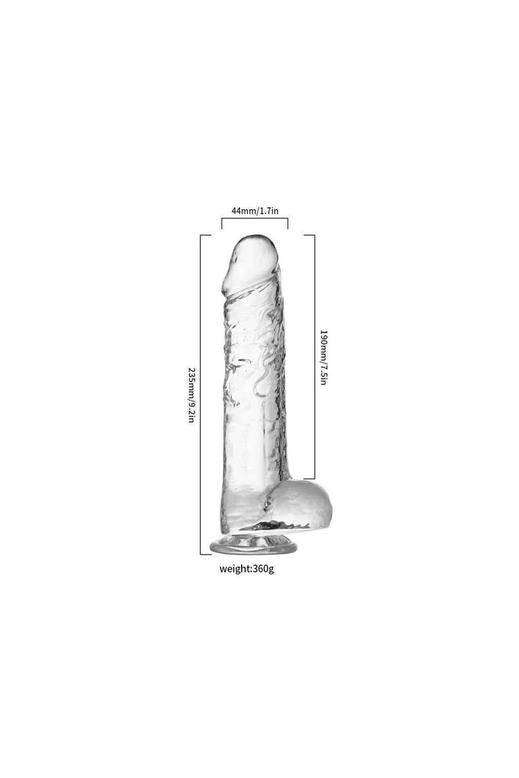 Şeffaf Realistik Dildo 23 cm