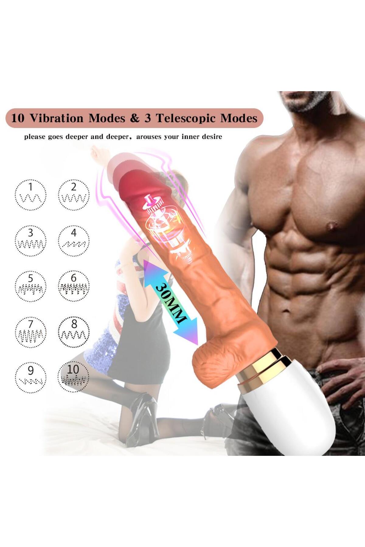 Uzaktan Kumandalı Hareketli Dildo Vibratör+Çiftlere Özel U Vibratör