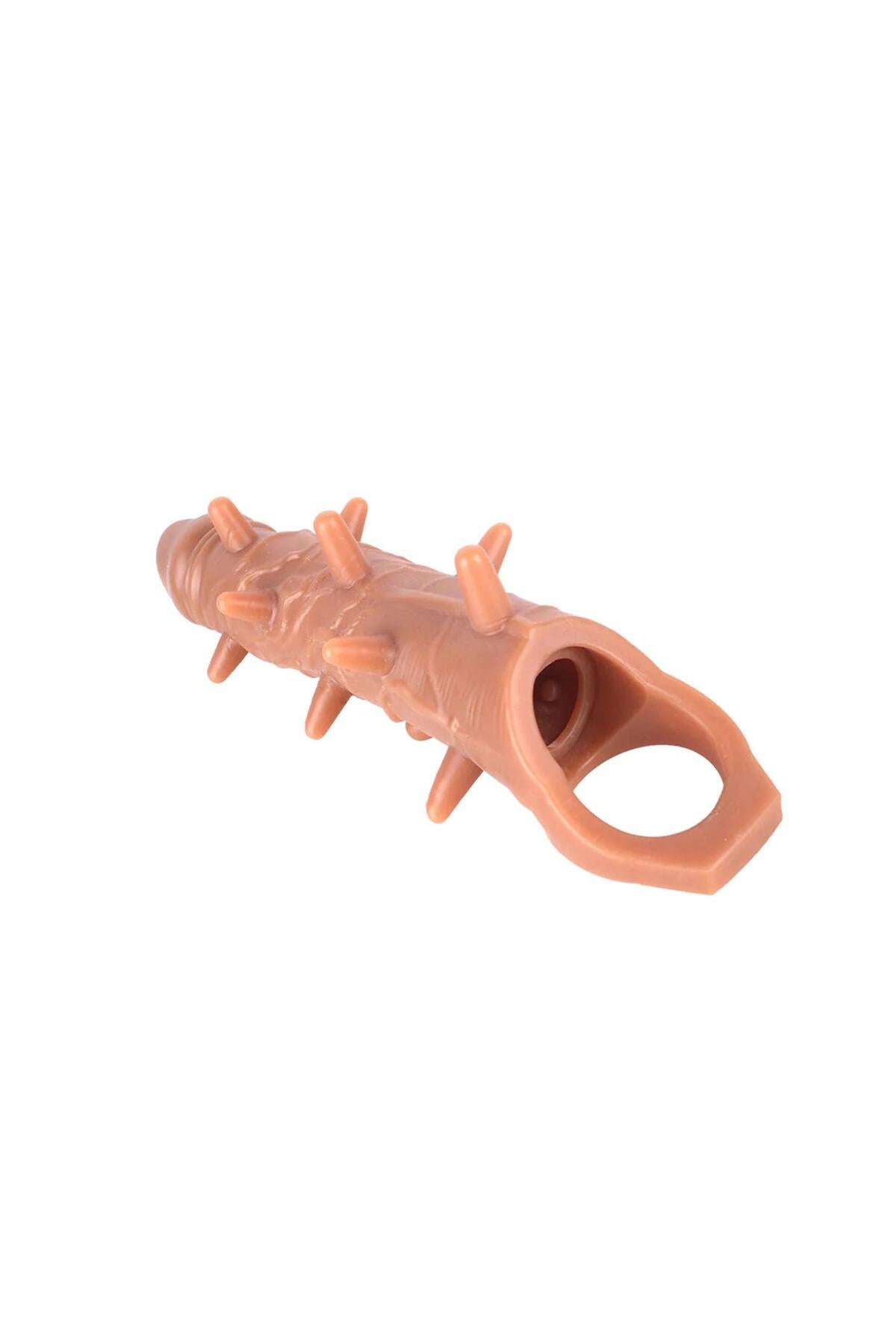 Tırtıklı Titreşimli Penis Kılıfı Ten Rengi
