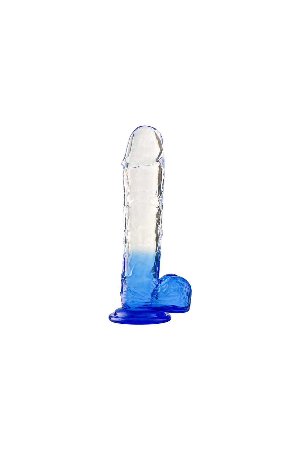 Silikon Şeffaf Mavi Realistik Dildo 17,5 cm
