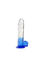 Silikon Şeffaf Mavi Realistik Dildo 17,5 cm