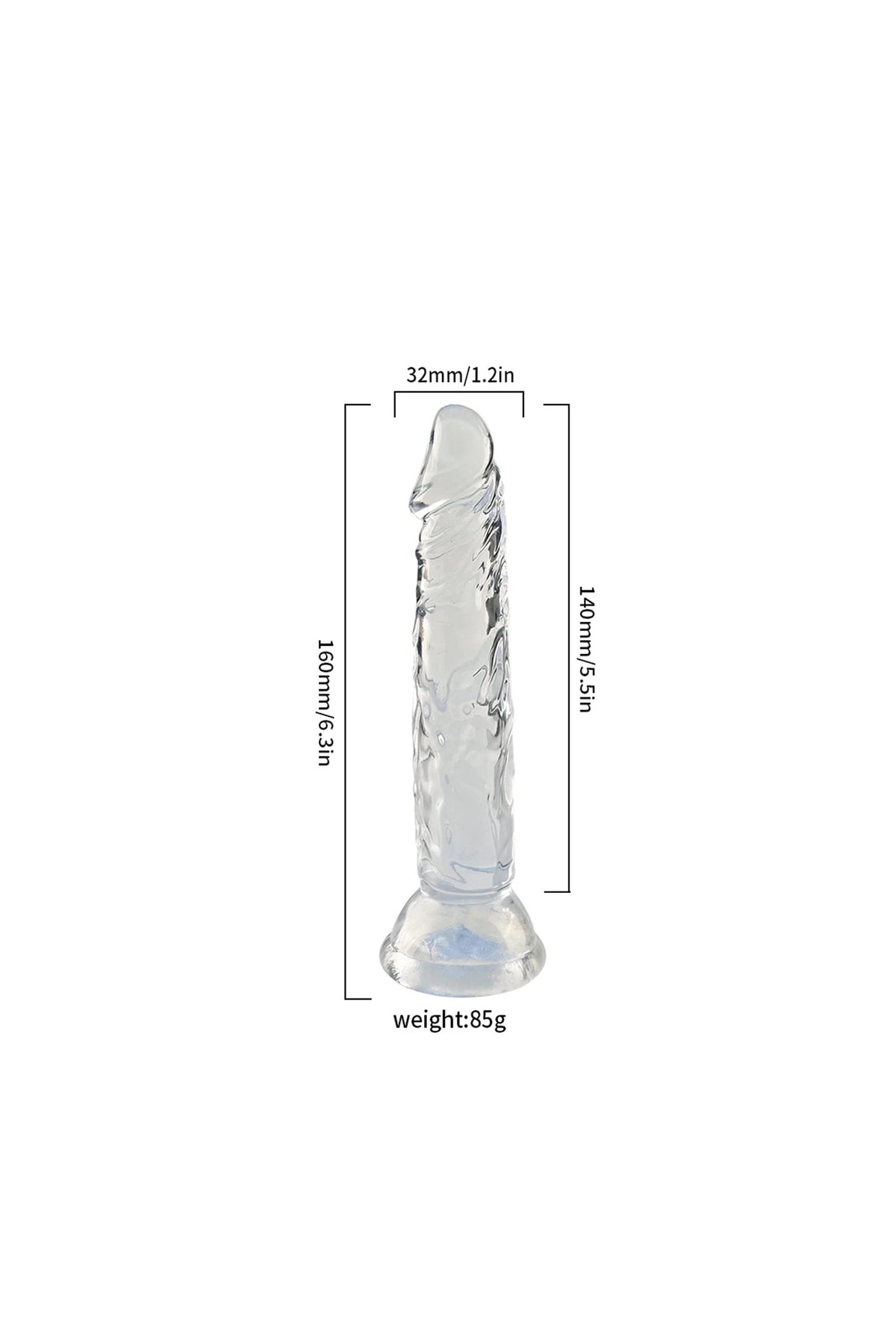 Şeffaf Silikon Gerçekçi Dildo 14cm