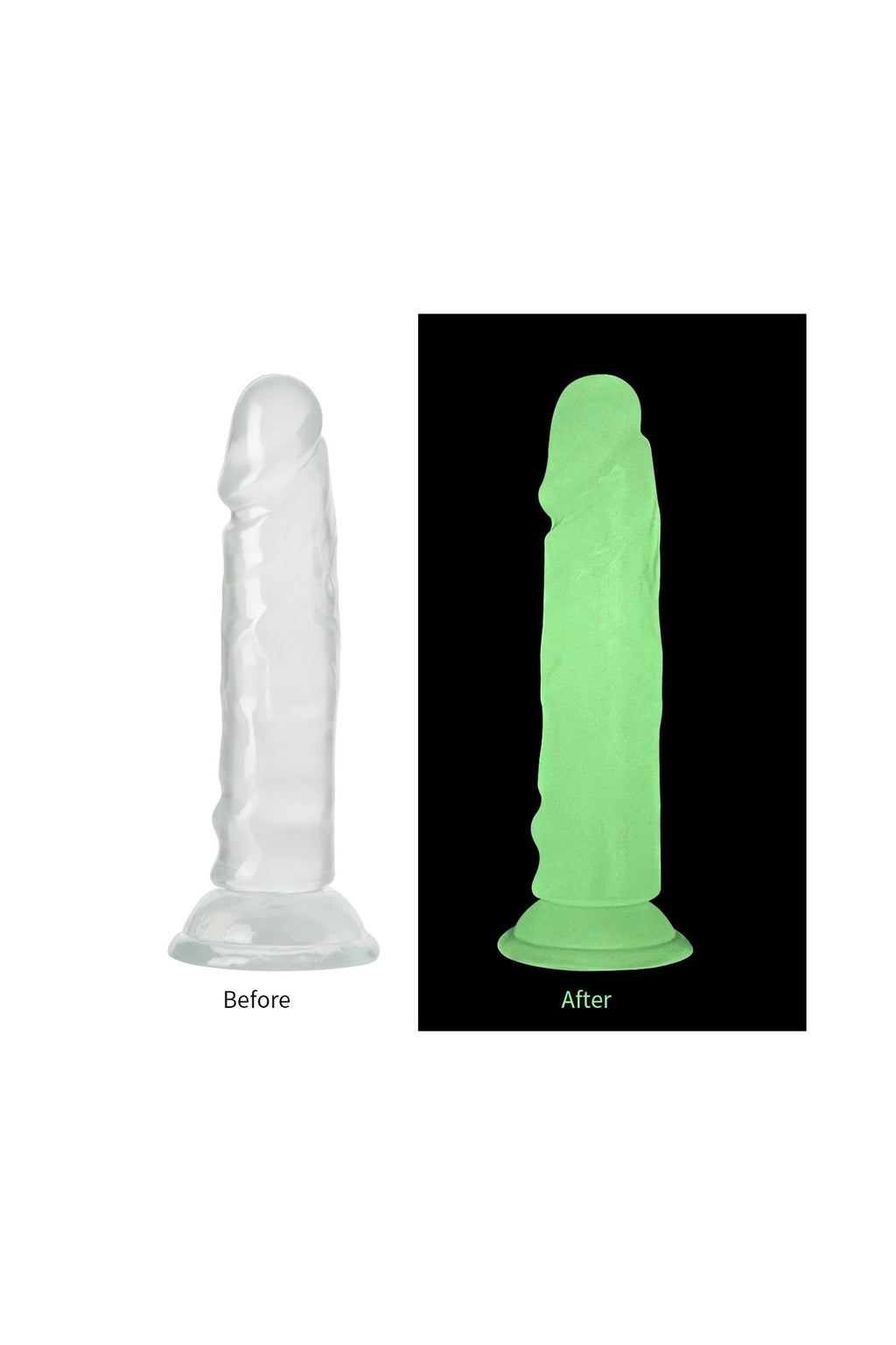 Şeffaf Fosforlu Silikon Dildo 13 cm