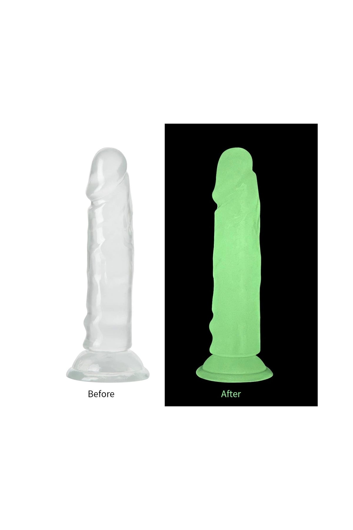 Şeffaf Fosforlu Silikon Dildo 13 cm