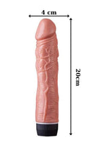 Tırtıklı Dokulu Klasik Vibratör – 20 cm, Ayarlanabilir Titreşim