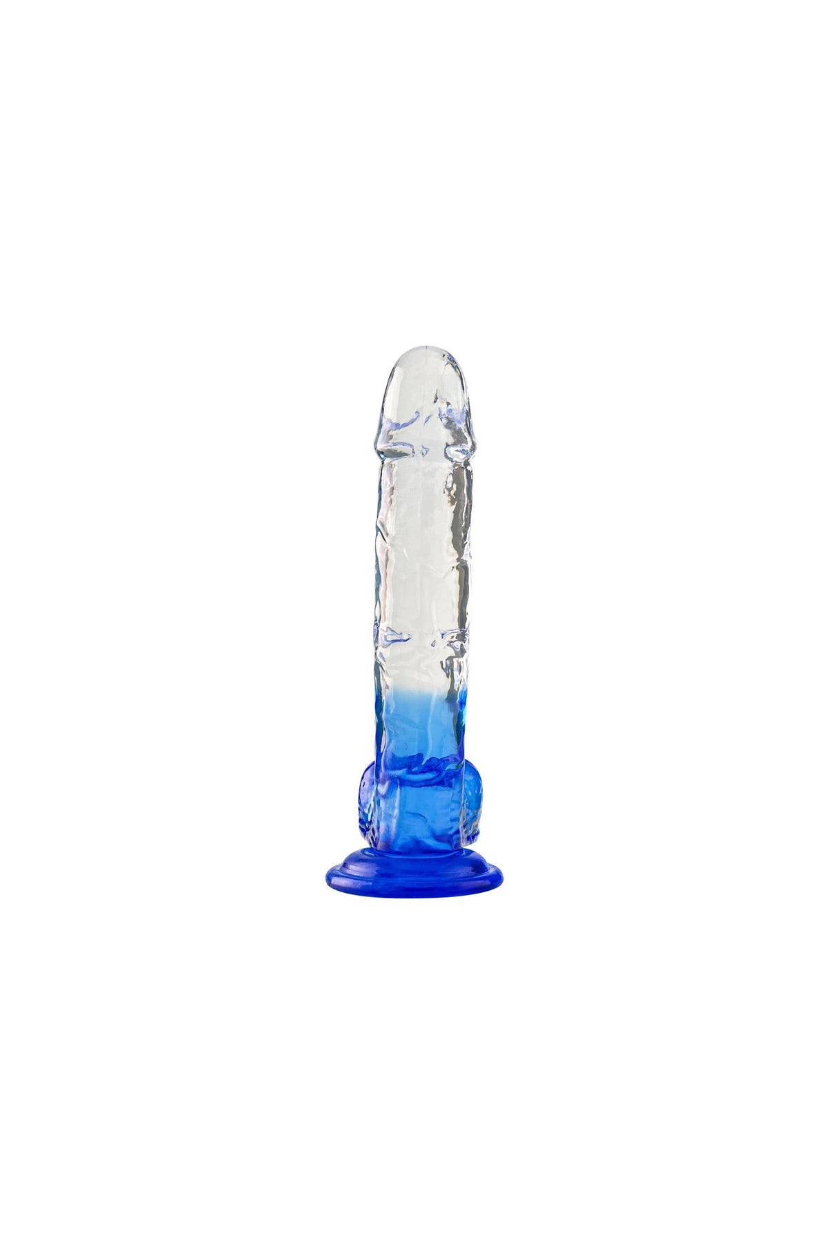 Silikon Şeffaf Mavi Realistik Dildo 17,5 cm
