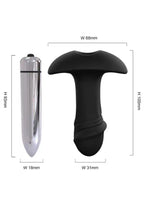 Giyilebilir Titreşimli Çok Amaçlı Plug – Siyah | 10 cm