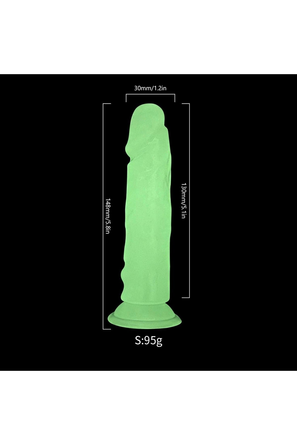 Şeffaf Fosforlu Silikon Dildo 13 cm