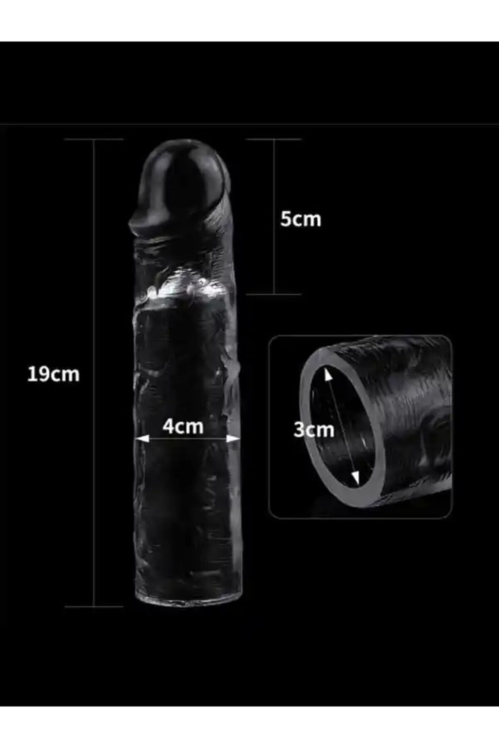 Flawless Şeffaf Uzatma Kılıfı – 5 cm Ek Uzunluk, Esnek TPE Yapı
