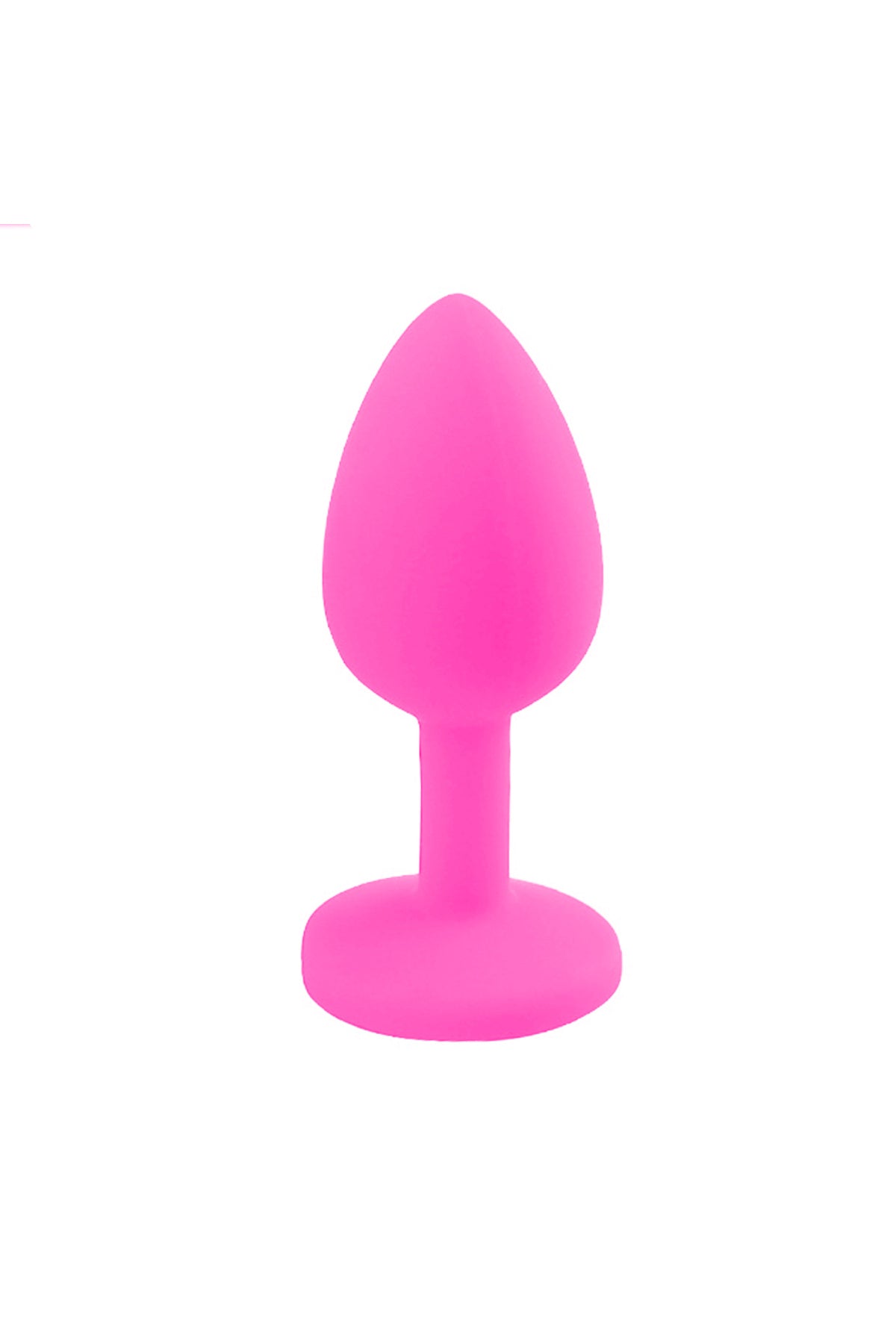 Taşlı Silikon Anal Plug Tıkaç - Pembe