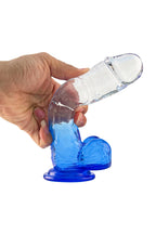 Silikon Şeffaf Mavi Realistik Dildo 20 cm