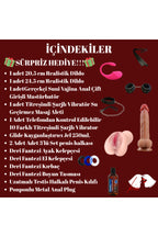 SecretKiss Legacy Şifreli Kilitli, Genişleyebilen, 14 Parça Cinsel Ürün Set Çanta + Bonus Hediye