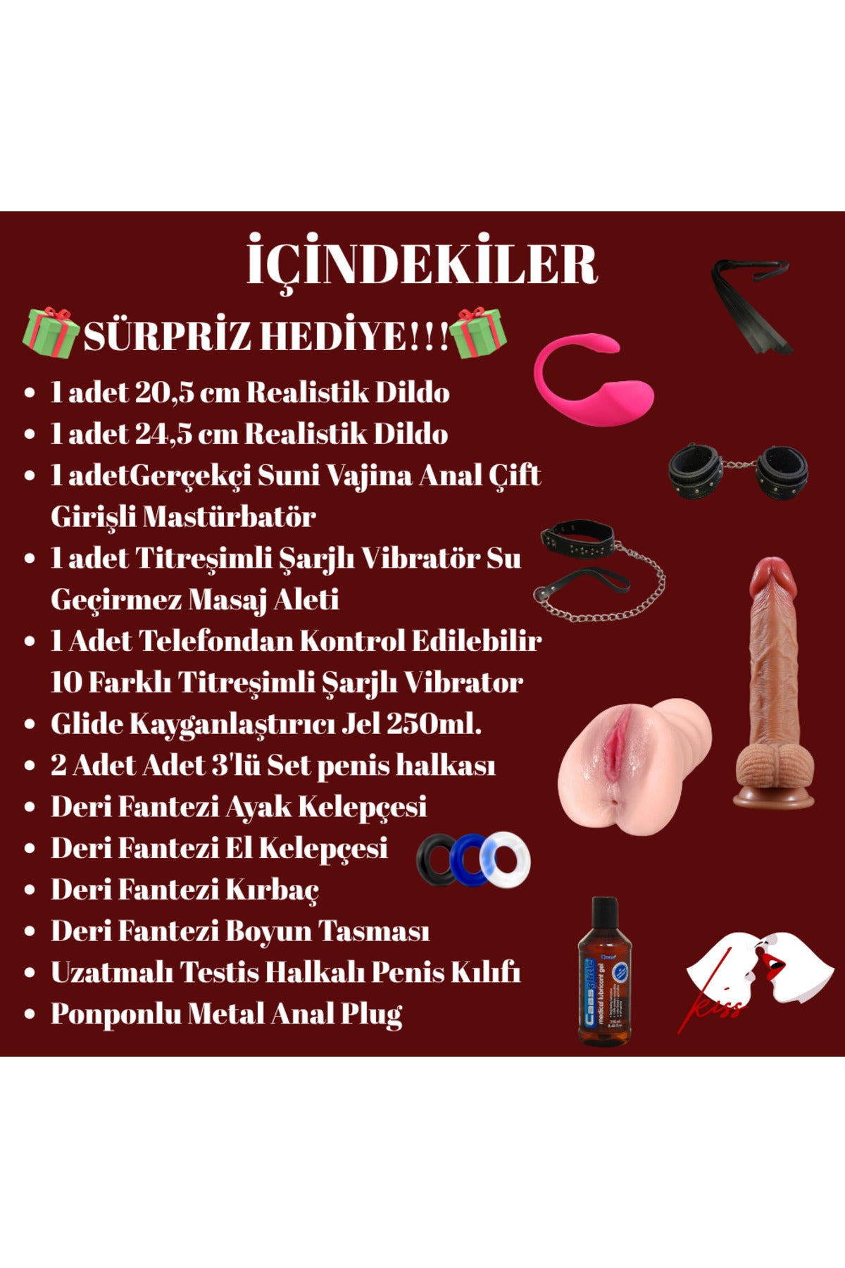 SecretKiss Legacy Şifreli Kilitli, Genişleyebilen, 14 Parça Cinsel Ürün Set Çanta + Bonus Hediye