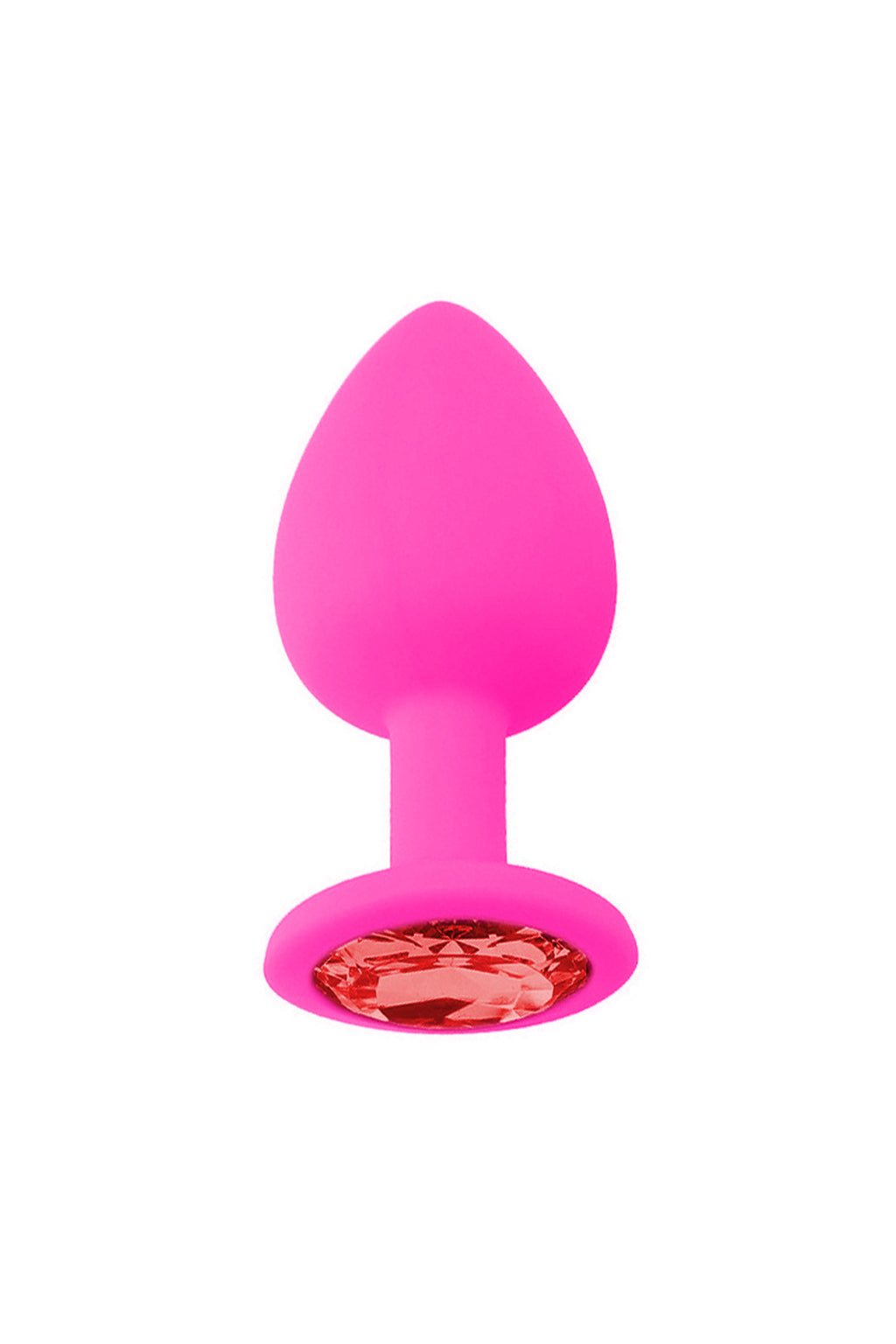 Taşlı Silikon Anal Plug Tıkaç - Pembe