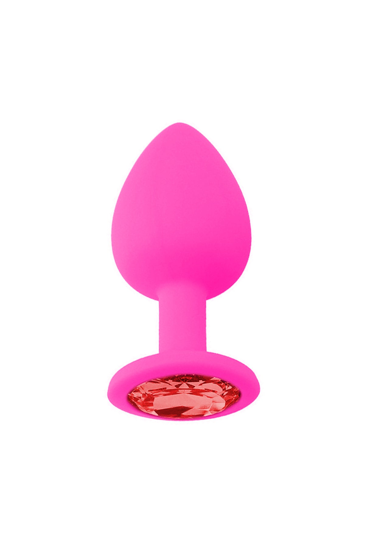 Taşlı Silikon Anal Plug Tıkaç - Pembe