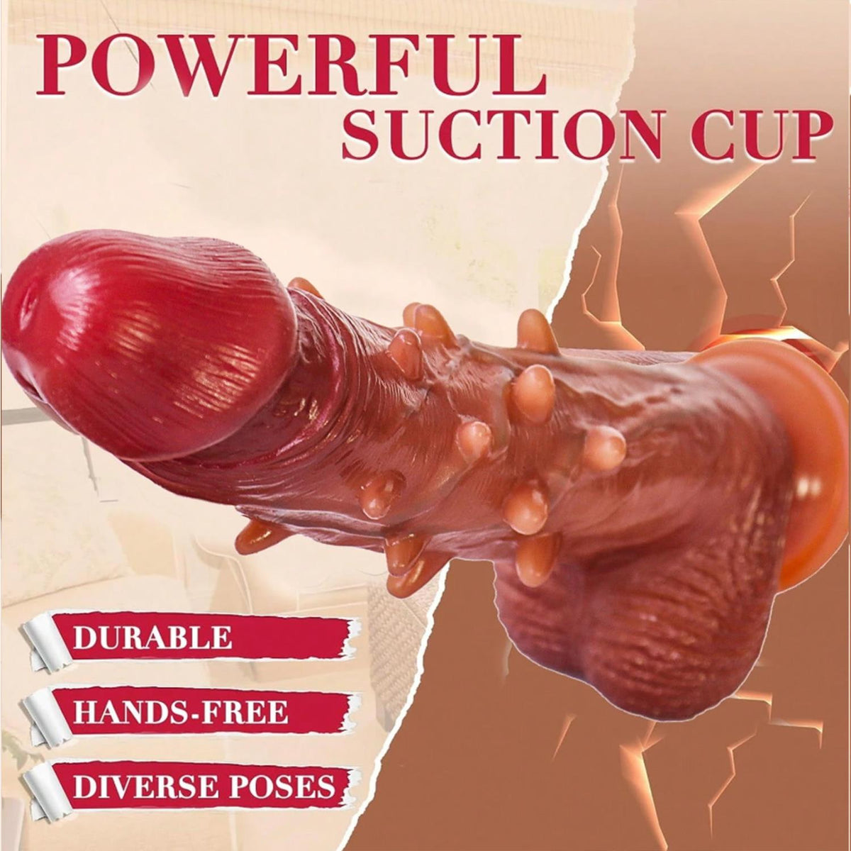Hareketli Tırtıklı Realistik Dildo 22 cm