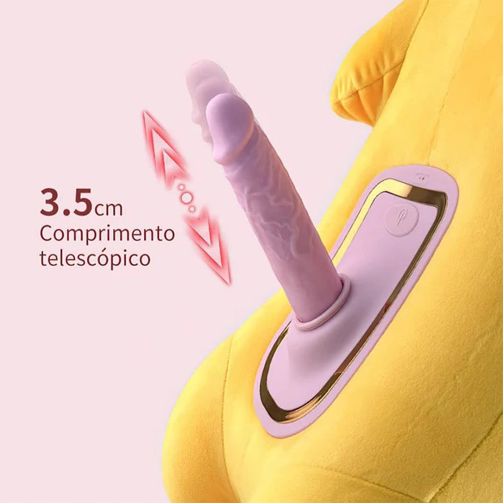Peluş Tilki Görünümlü Hareketli Isıtmalı Dildo Vibratör