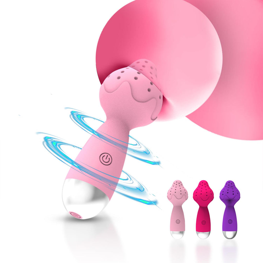 Çilek Başlıklı Mini Klitoral Masaj Vibratörü Pembe