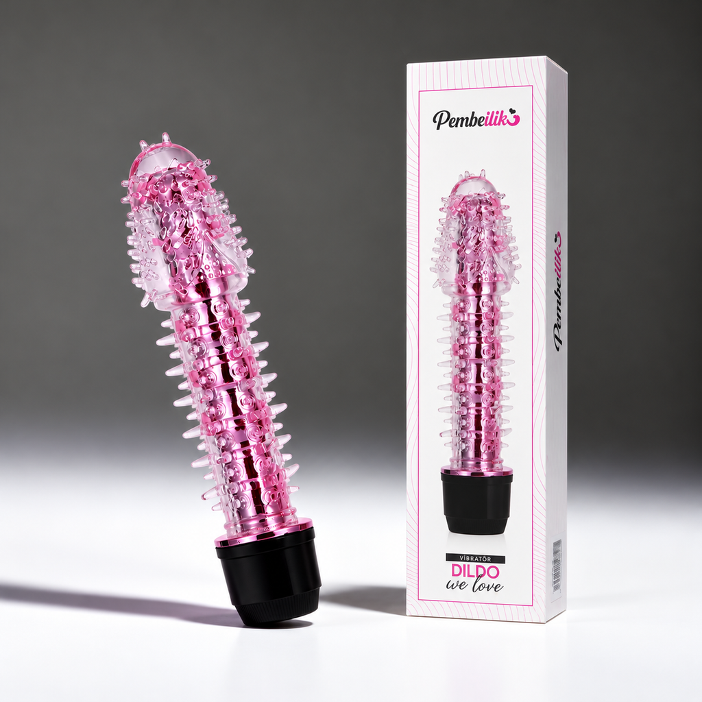 Modern Tırtıklı Şeffaf Vibratör Pembe