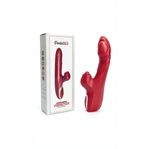 Hareketli Uyarıcılı Rabbit Vibratör Kırmızı