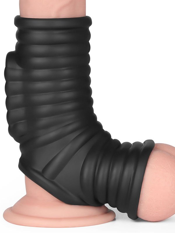 Vibrating Wave Knights Ring with Scrotum Sleeve