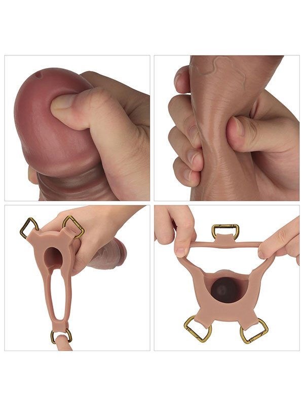 LoveToy Ingen 9'' Enhanced Set L/XL/2XL İçi Boş Kemerli Penis