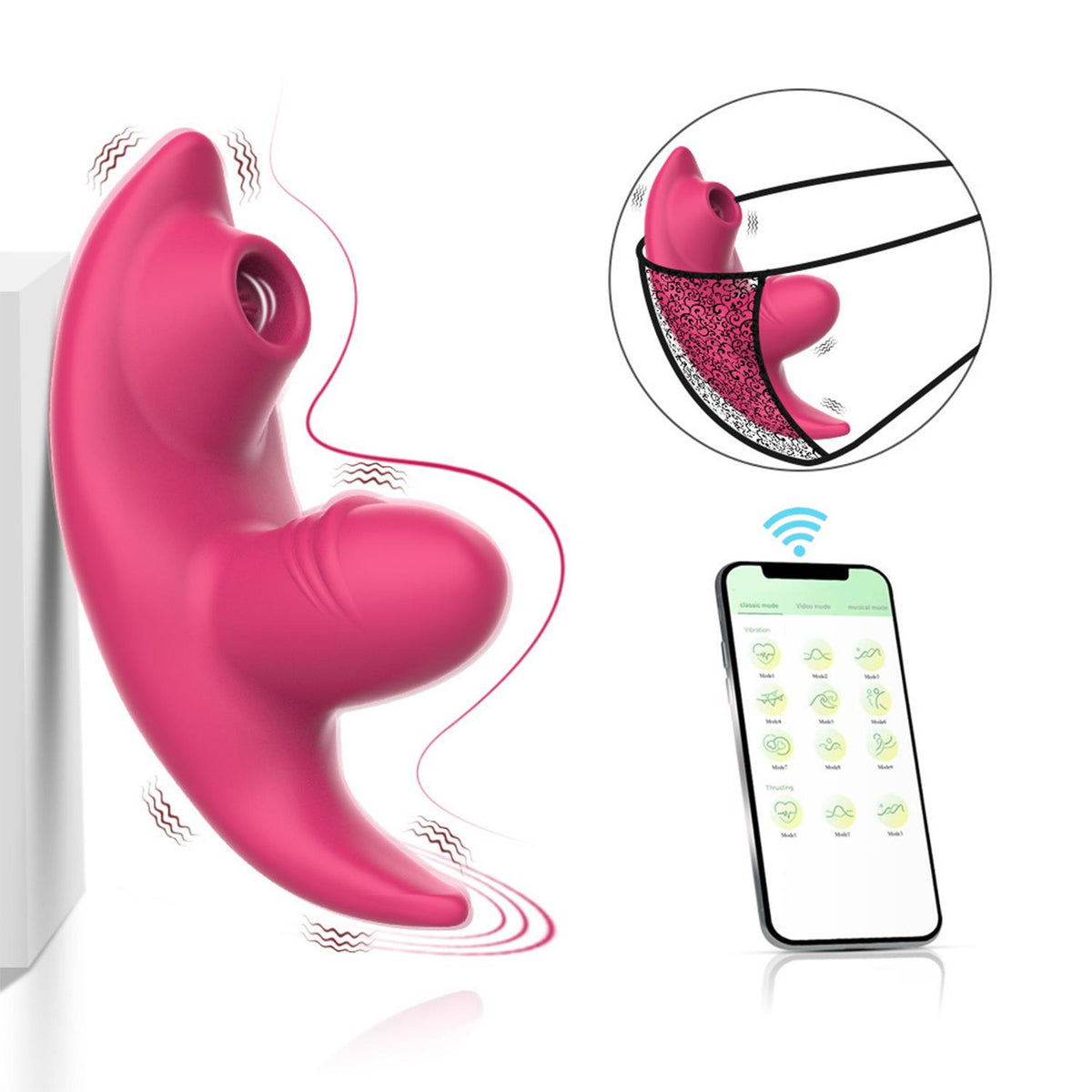 Akıllı Telefon Uyumlu Manyetik Şarjlı Çift Motorlu Vibratör Rose – G Noktası ve Klitoris Uyarıcı