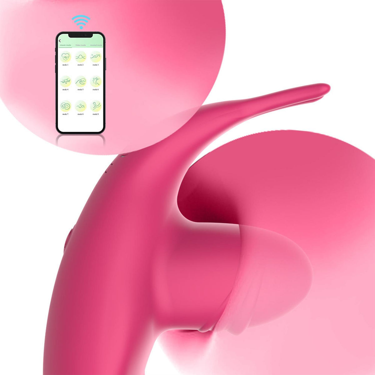 Akıllı Telefon Uyumlu Manyetik Şarjlı Çift Motorlu Vibratör Rose – G Noktası ve Klitoris Uyarıcı