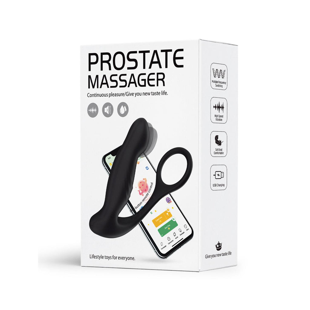 APP Kontrollü Titreşimli Anal Masaj Aleti Siyah – 10+10 Mod, USB Şarjlı, Sessiz & Su Geçirmez