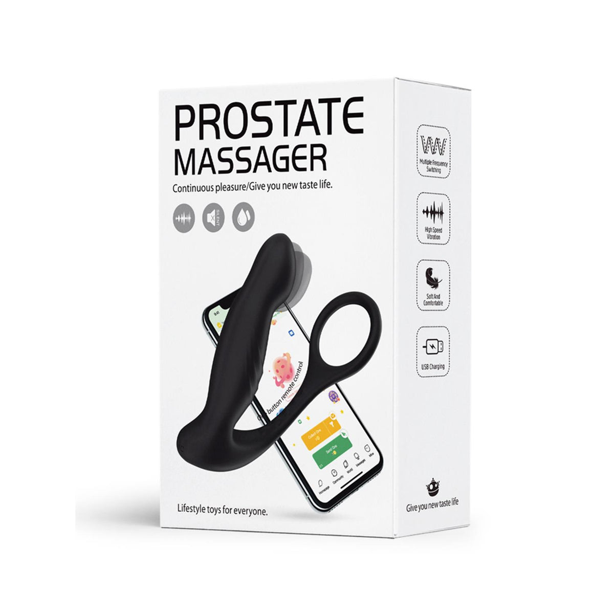 APP Kontrollü Titreşimli Anal Masaj Aleti Siyah – 10+10 Mod, USB Şarjlı, Sessiz & Su Geçirmez