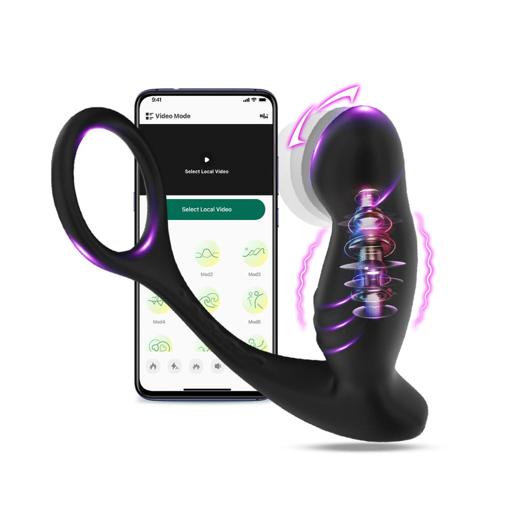 APP Kontrollü Titreşimli Anal Masaj Aleti Siyah – 10+10 Mod, USB Şarjlı, Sessiz & Su Geçirmez