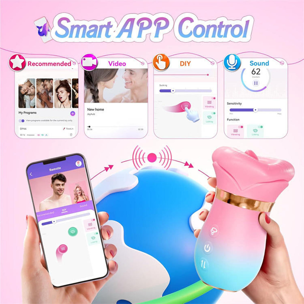 App Kontrollü Dil Fonksiyonlu Klitoral Vibratör