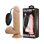 Baile Oliver 9.5” Damar Dokulu Realistik Vibratör Dildo Kumandalı