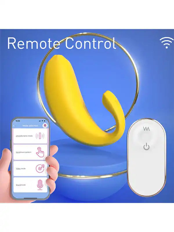 Muz Tasarımlı Giyilebilir Şarjlı Telefon Kontrollü Vibratör
