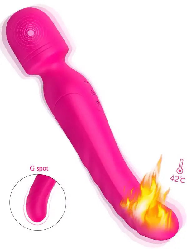 Isıtmalı Masaj Wand Çift Taraflı Vibratör 23 cm
