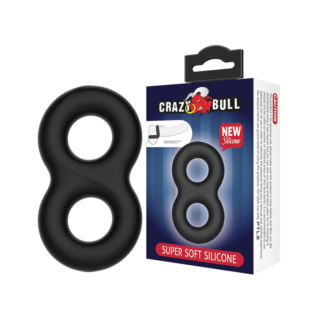 Crazy Bull Çift Halkalı Medikal Silikon Penis Halkası