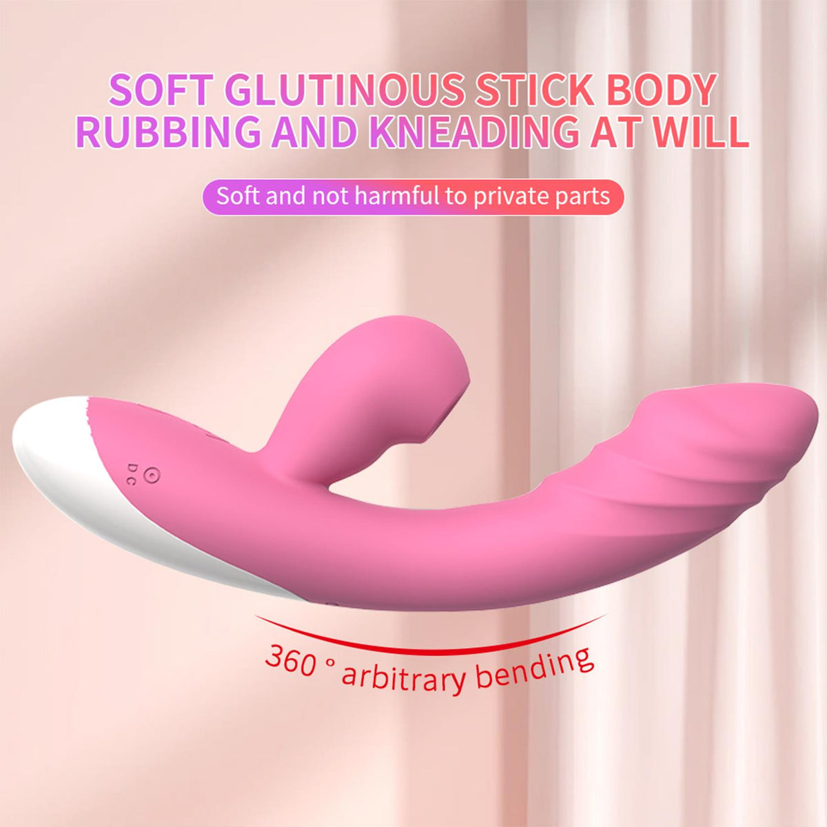 Emişli Curved Rabbit Vibratör Pembe