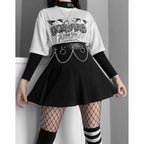 Metal Halkalı Zincir Detaylı Gotik Harness Kemer
