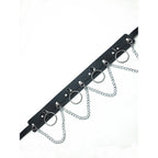Metal Halkalı Zincir Detaylı Gotik Harness Kemer
