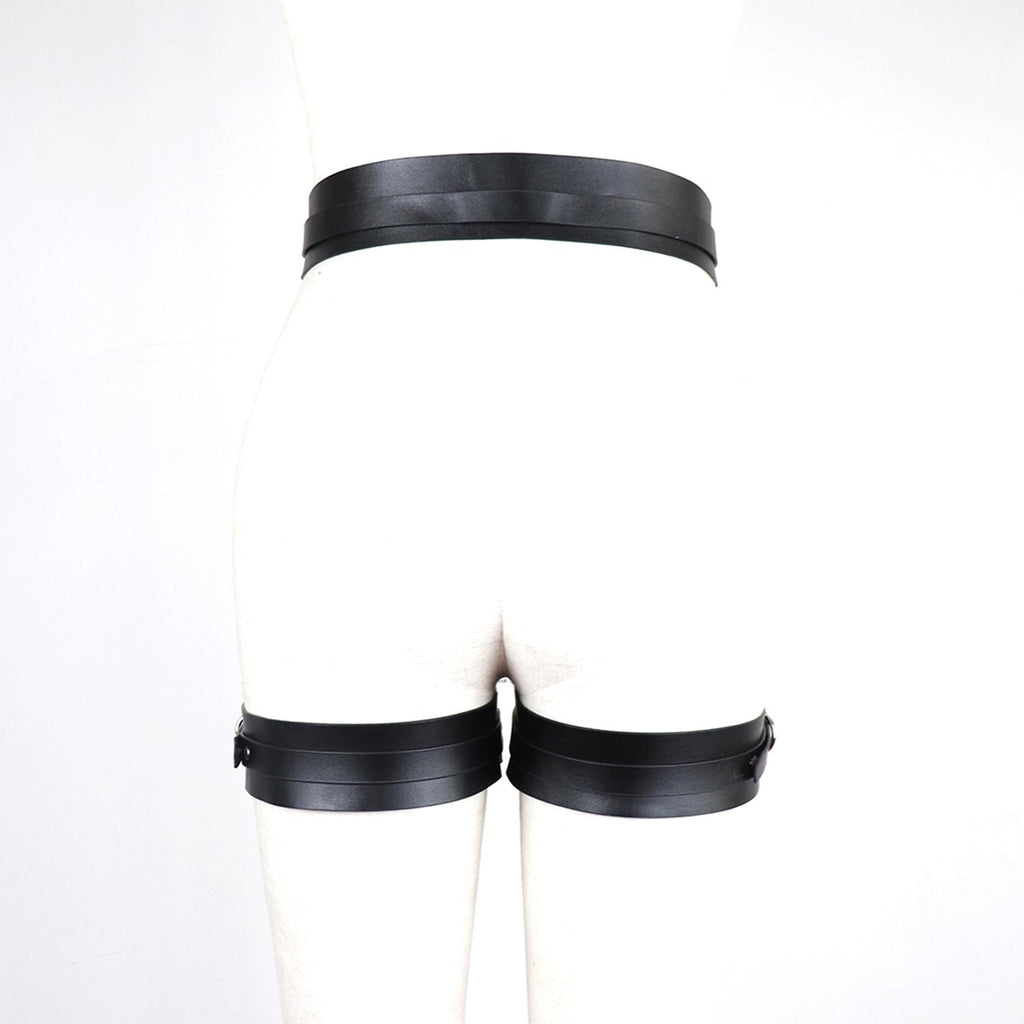 Dominant Touch Deri Bel ve Bacak Harness Takımı