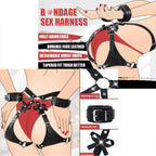 Deri Kalça Harness Bilek Bağlama Siyah