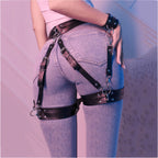 Kalça ve Bilek Bağlama Deri Harness – Siyah